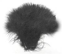 Strung Turkey Marabou 3-4" Dyed Black - Per 1/2 lb