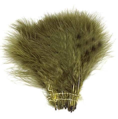 Strung Turkey Marabou 4-5" Dyed Olive - Per 1/2 lb