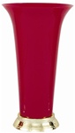 Plastic Trumpet Vase- Red w/ Gold Base