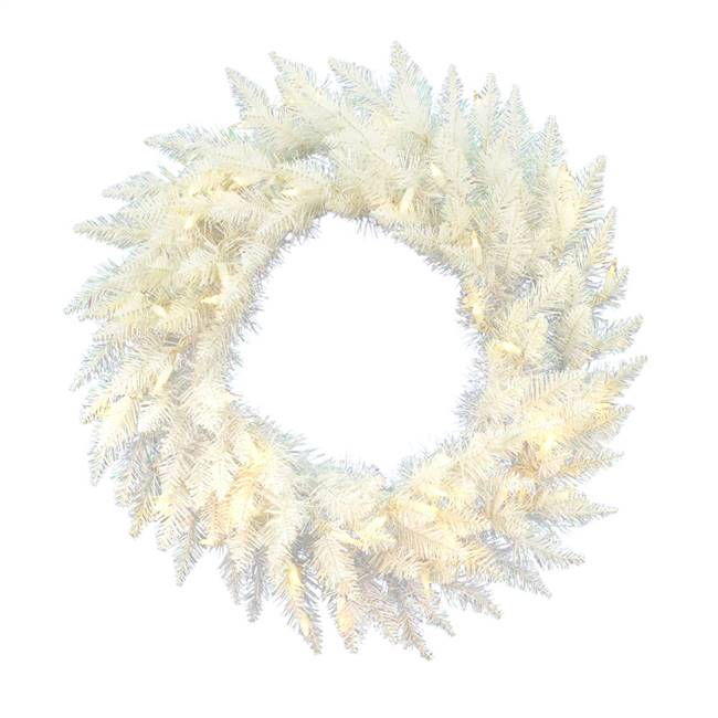 36" Sparkle White Wreath 100LED Wht