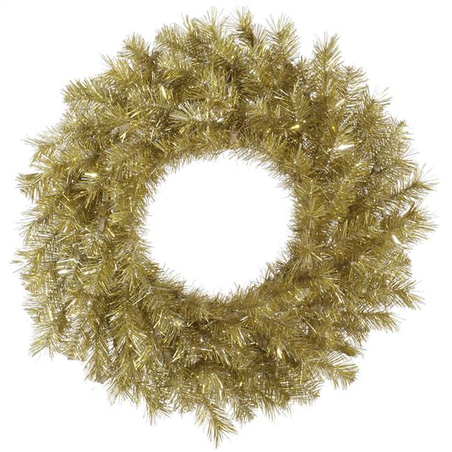 24" Gold/Silver Tinsel Wreath 120T
