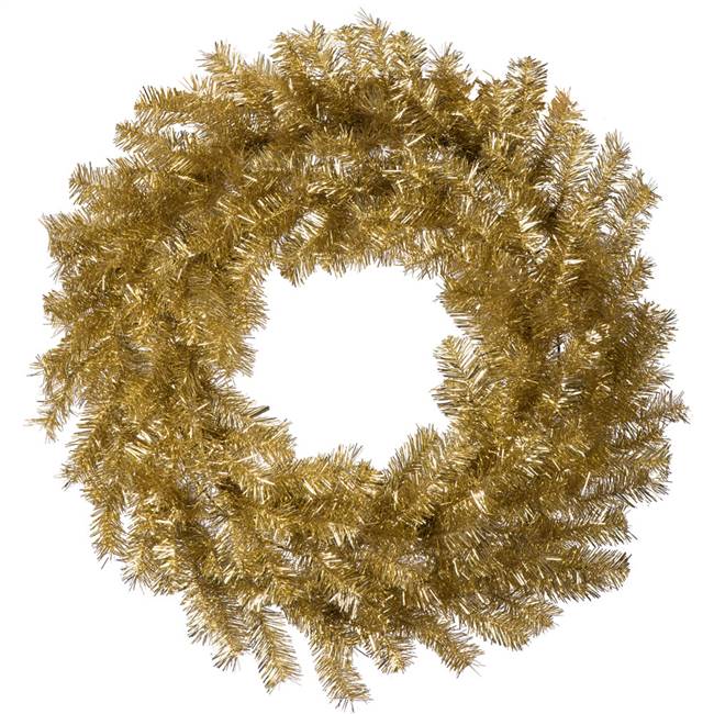 36" Gold/Silver Tinsel Wreath 210T