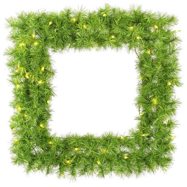 30" Lime/Green Tinsel Sq Wreath 50Lime