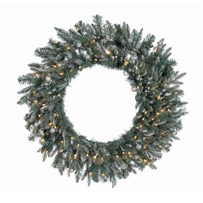 36" Crystal Balsam Wreath 100CL DuraLit