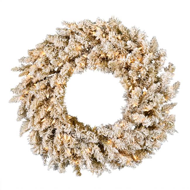 36" Frosted Gold Wreath DuraLit 150WW