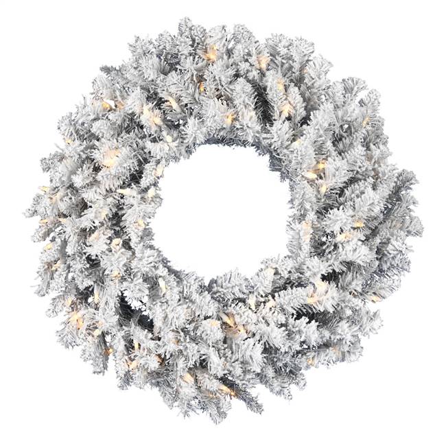 36" Frosted Silver Wreath DuraLit 150WW