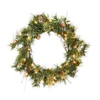 20" Prelit Mixed Country Wreath 35CL