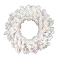 24" Crystal White Wreath 110 Tips