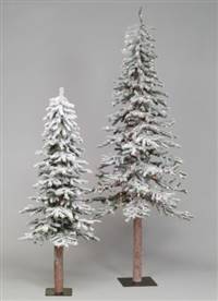 6' x 34" Flocked Alpine Tree 490T