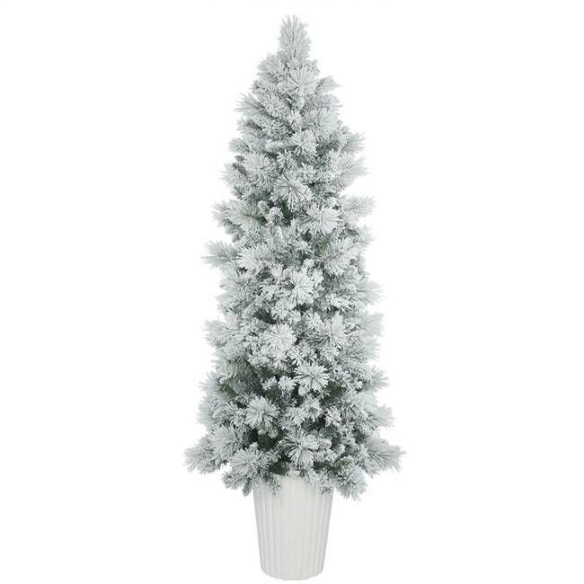 7' x 29" Potted Flocked Castle Pine 510T