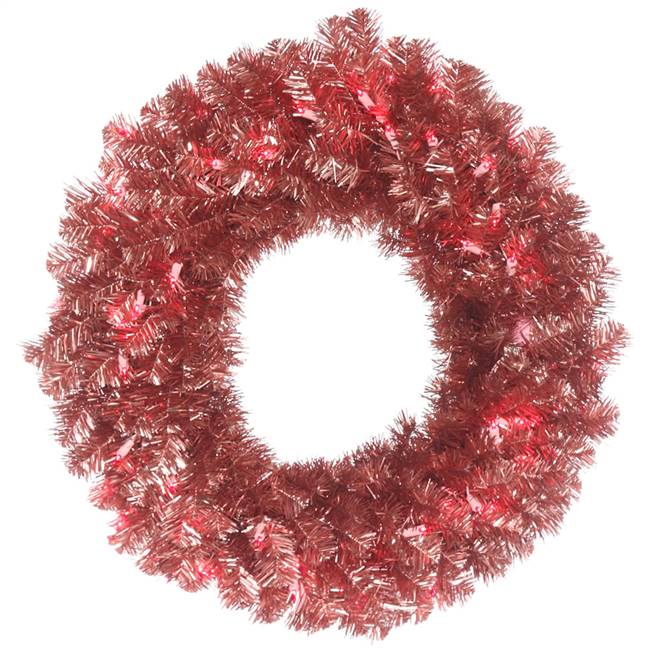 30" Rose Pine Wreath Dura-Lit 70Pink