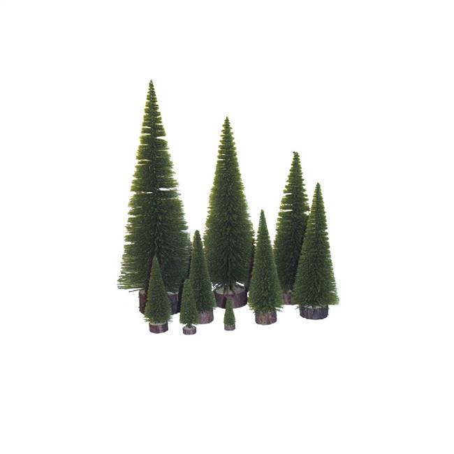 5" Moss Green Pine Village Tree