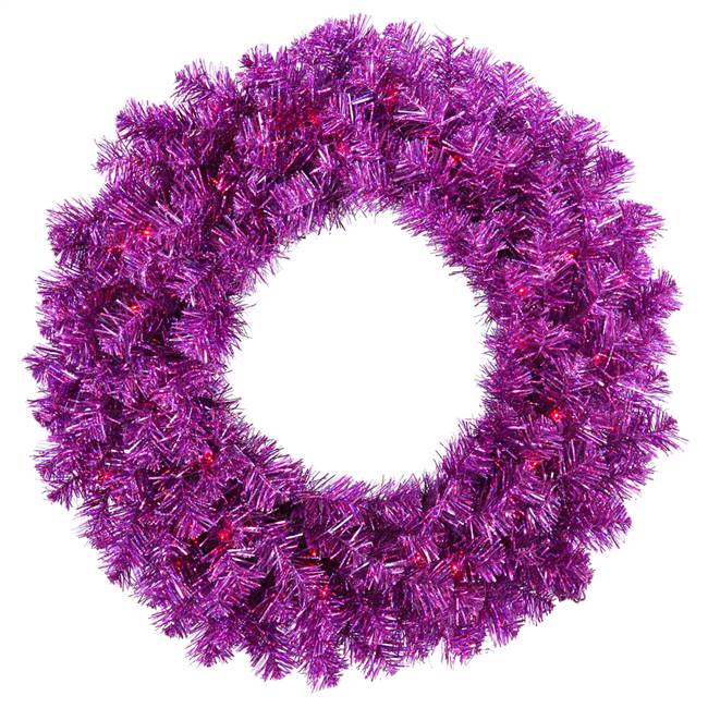36" Purple Wreath Dural 100Prpl Lts 320T