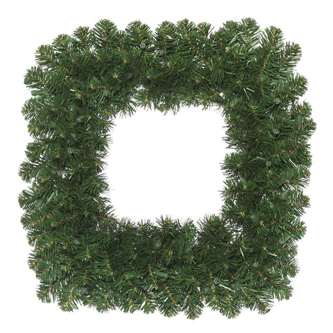 30" Oregon Fir Square Wreath 195 Tips