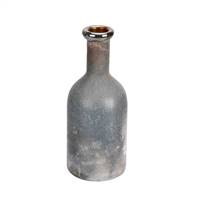 11" Slate Gray Glass Bottle Vase