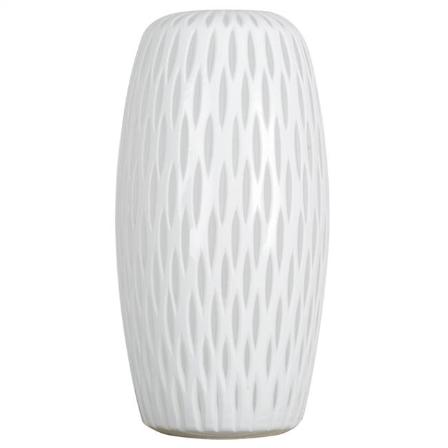 13" White Frosted Glass Vase