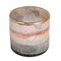 4" Sand Stone Round Glass Vase