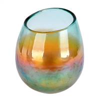 5" Oil Green Round Glass Vase