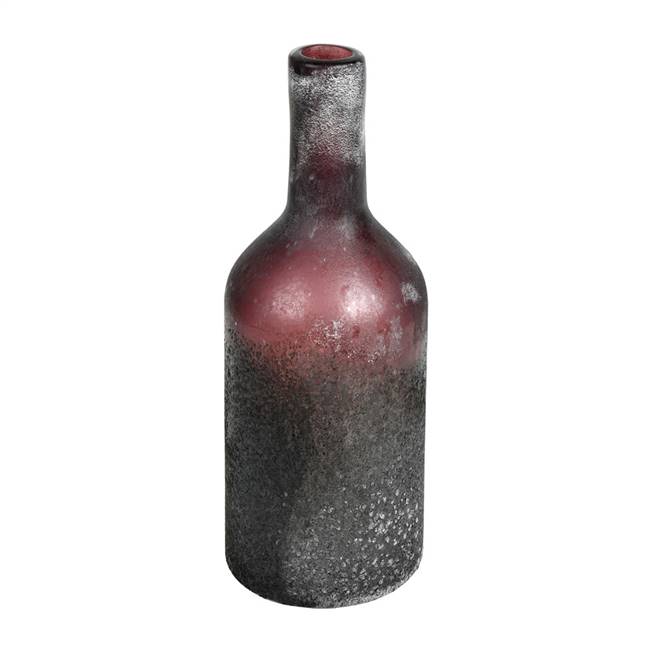 12" Milestone Gray Glass Bottle Vase