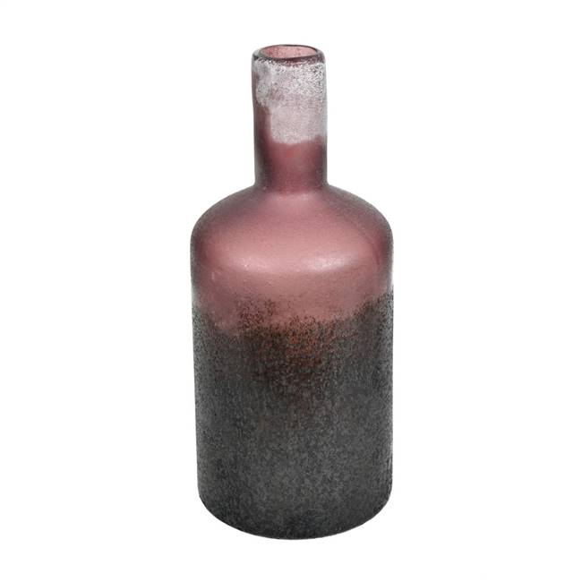 13" Milestone Gray Glass Bottle Vase