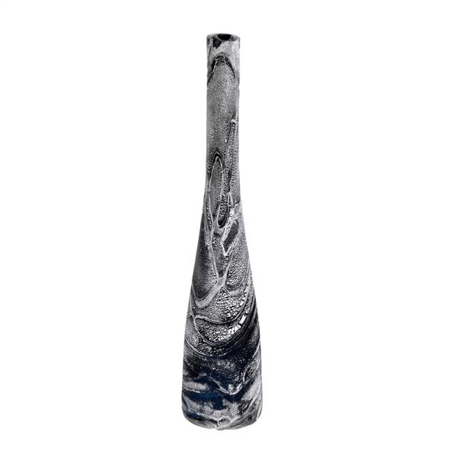 18" Charcoal Swirl Glass Tall Vase