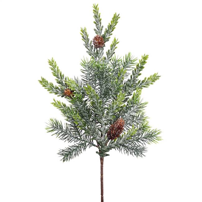 18" Frosted Hemlock-Angel Pine Spray 11T