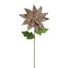 24" Poinsettia Stem Mocha 3/Bag