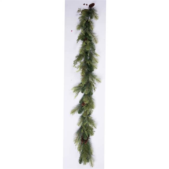 6' Plastic Pine Cedar Garland Pinecone