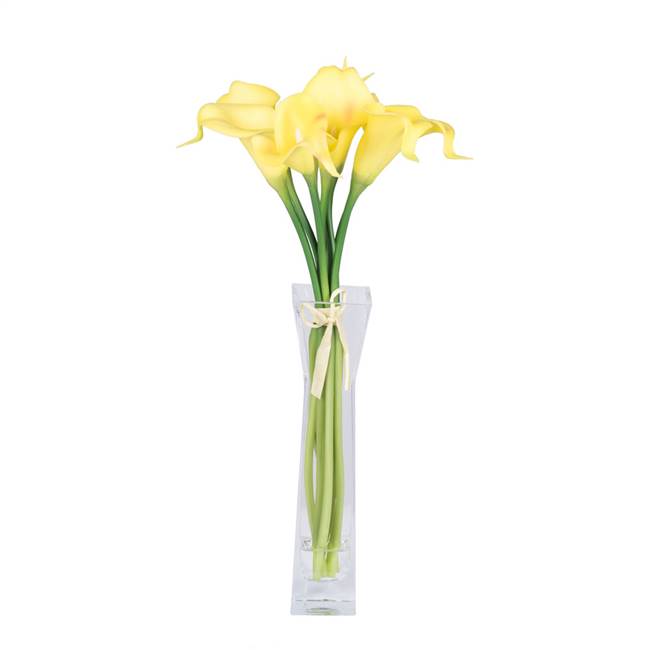 15" Yellow Calla Lily in Water