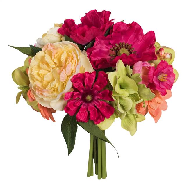 11" Poppy/Dahlia Bouquet