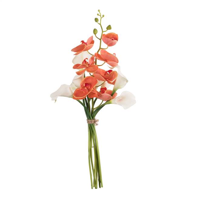21" Orange Orchid with Calla Bundle