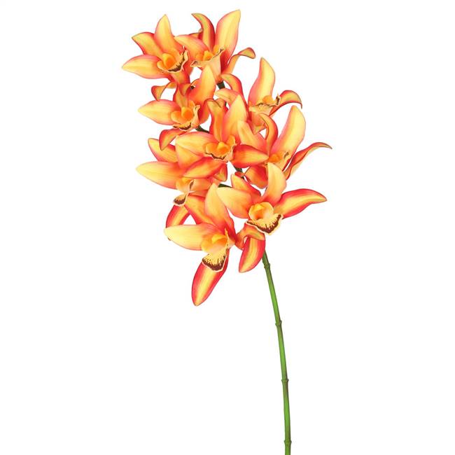 29" Orange Real Touch Cymbidium Orchid