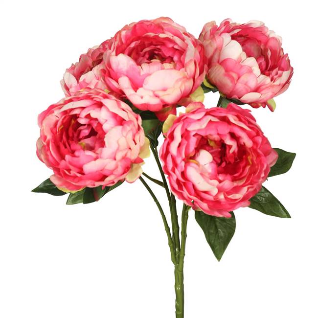 20" Pink Peony Bunch