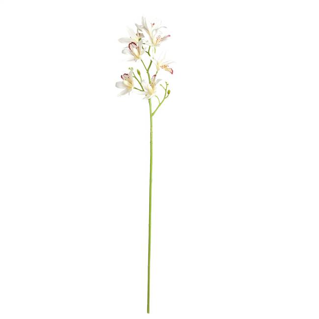 32" White Orchid Stem 6/Pk