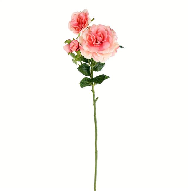 27" Light Pink Rose Stem Pk/3