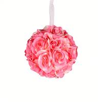 6" Pink Rose Ball Pk/2