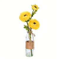 15" Yellow Camellia in Glass Pk/2