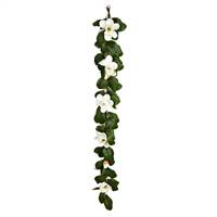 76" White Magnolia Garland