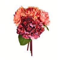 11" Pink Hydangea Peony Bush