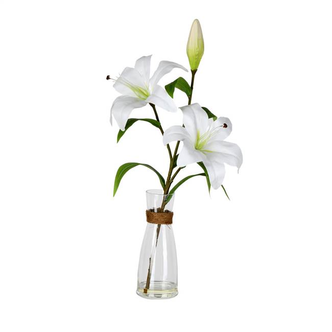 16.5" White Lily Floral Arrangement