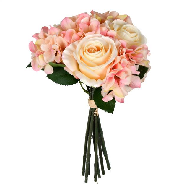 14" Pink Rose Hydrangea Bundle