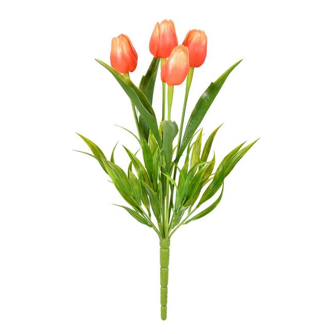 17" Orange Tulip Bush UV Pk/2