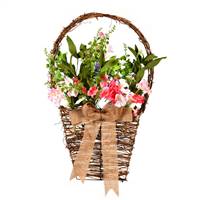 20" Pink/White Flower Basket