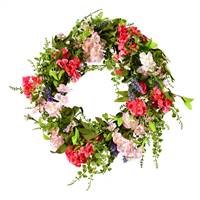 22" Pink/White Floral Wreath
