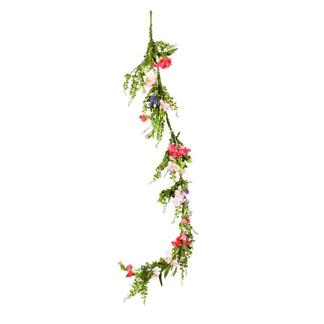 60" Pink/White Floral Garland