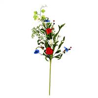 26" Red/White/Blue Floral Spray 3/Pk