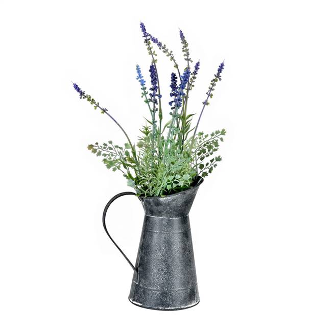 17.5" Lavender In Galvanized Pot