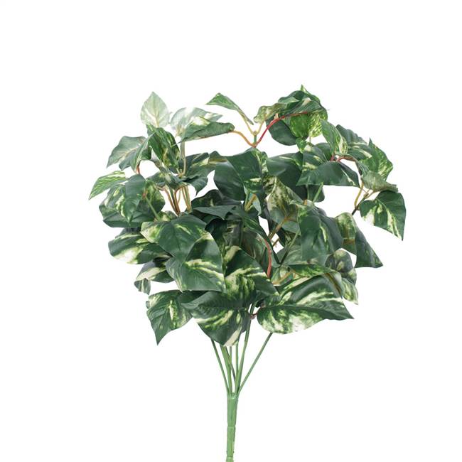 17" Pothos Leaf Bush X 9-Green/Cream