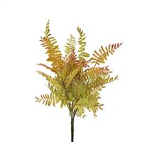 14" Wood Fern Bush X 6-Lt.Green/Red