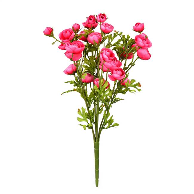 18" Pink Ranunculus Bush